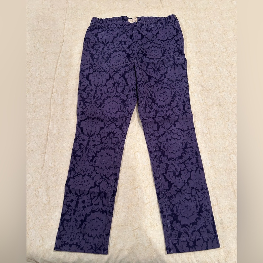 Anthropologie purple pants floral pattern - size 8